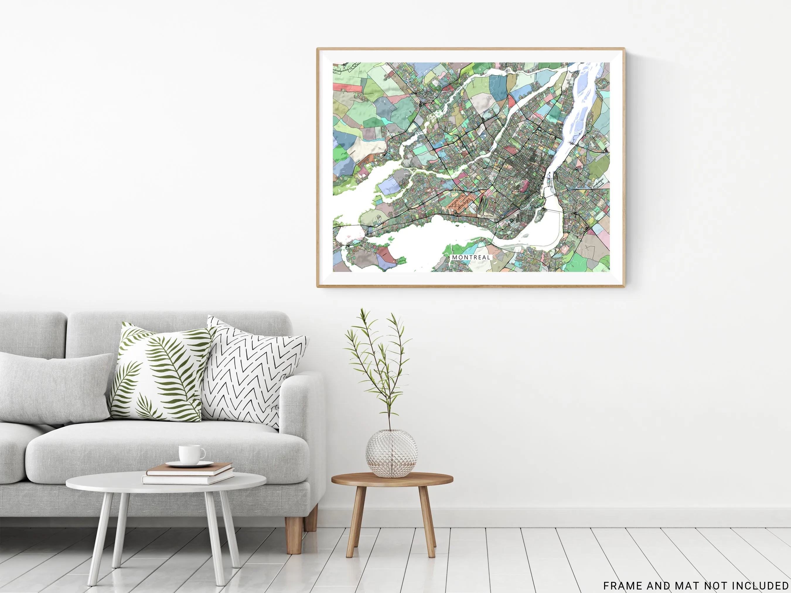 Montreal Map Wall Art Print, Geometric Quebec Canada City Poster Maps