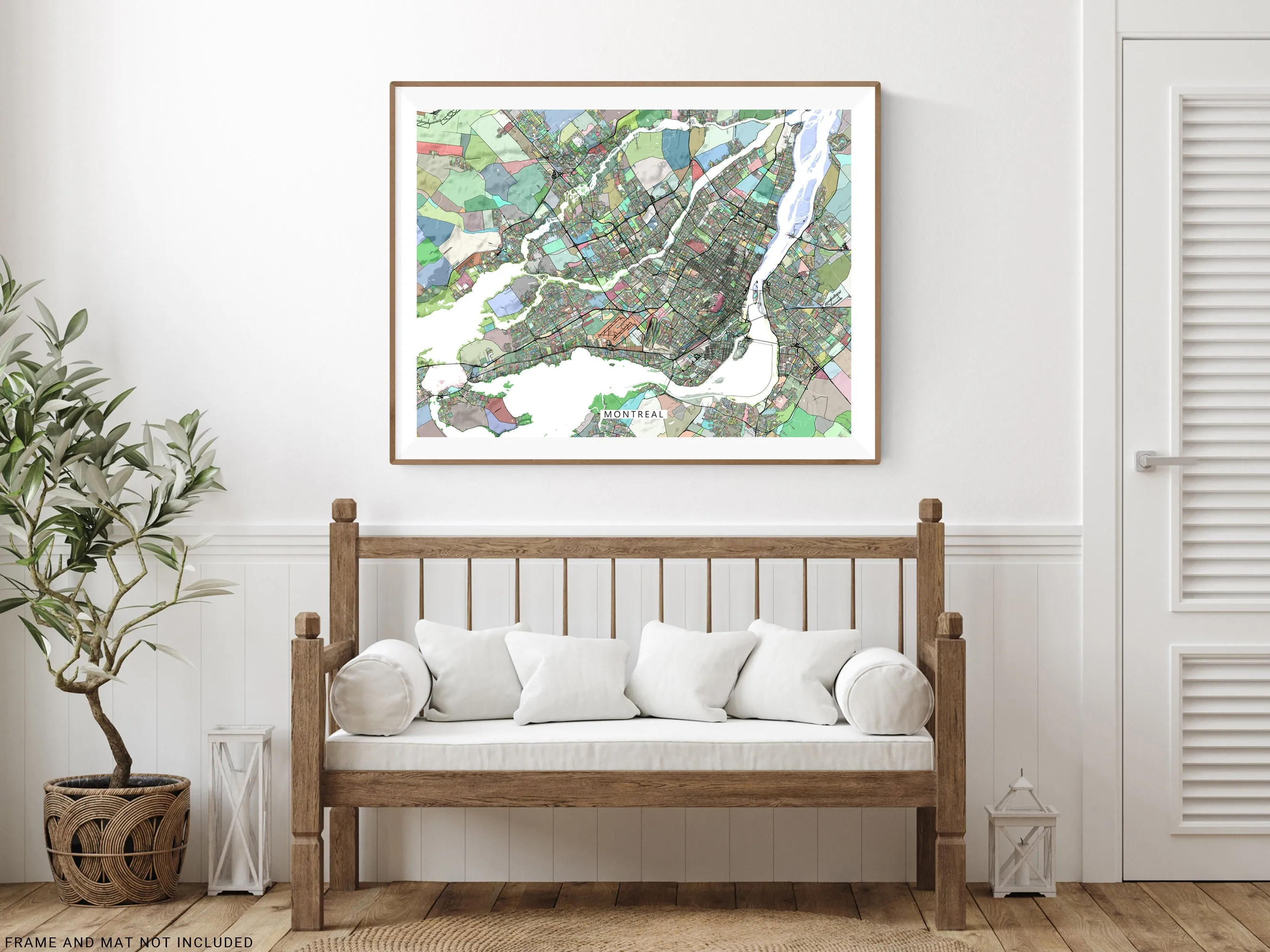 Montreal Map Wall Art Print, Geometric Quebec Canada City Poster Maps