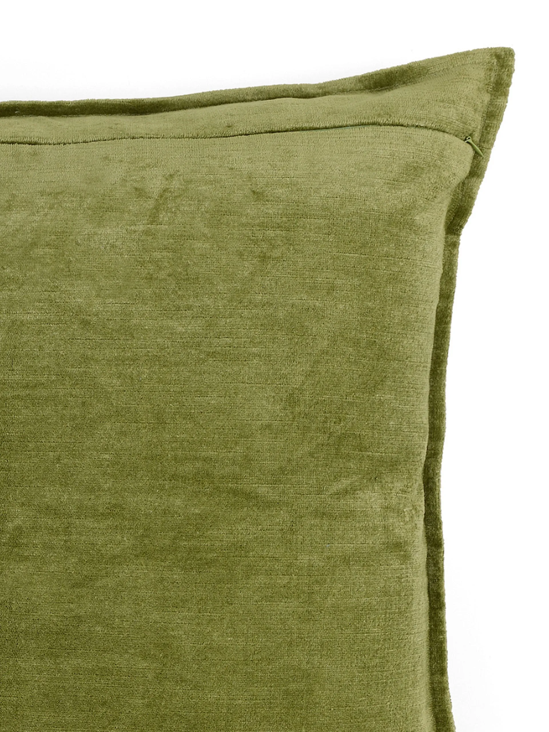 Moss verity linen velvet square cushion