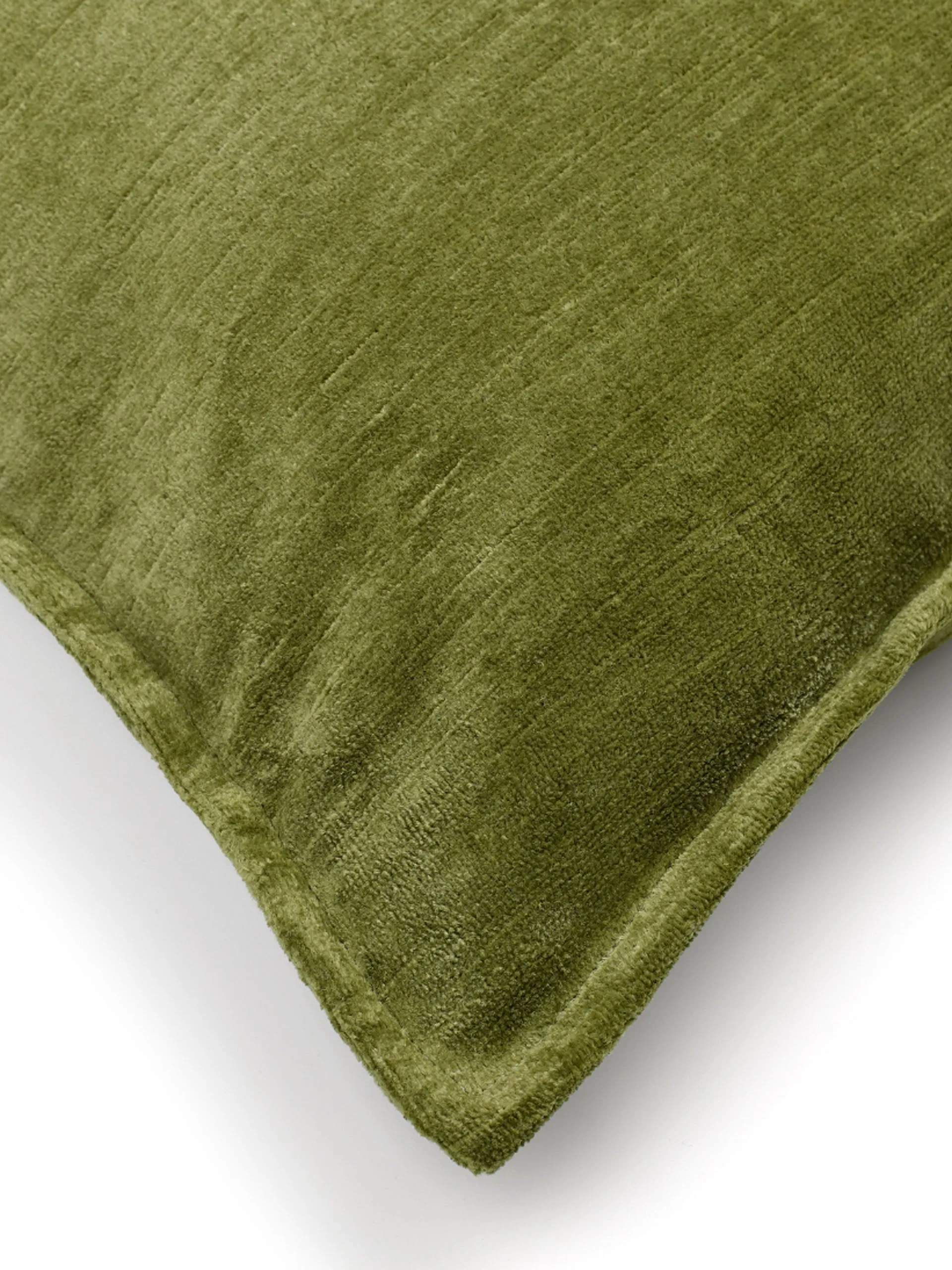 Moss verity linen velvet square cushion