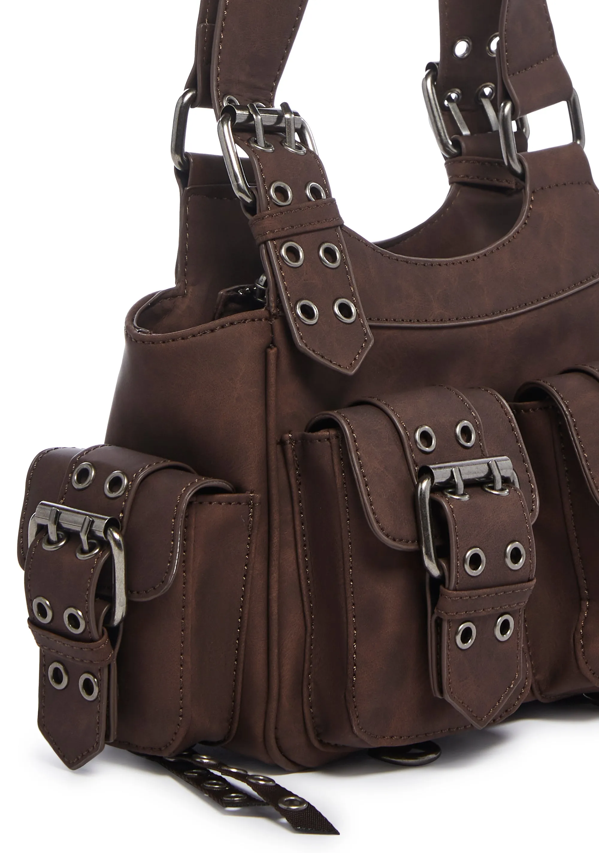 Moto Muse Buckle Handbag - Brown