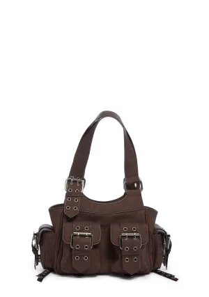 Moto Muse Buckle Handbag - Brown