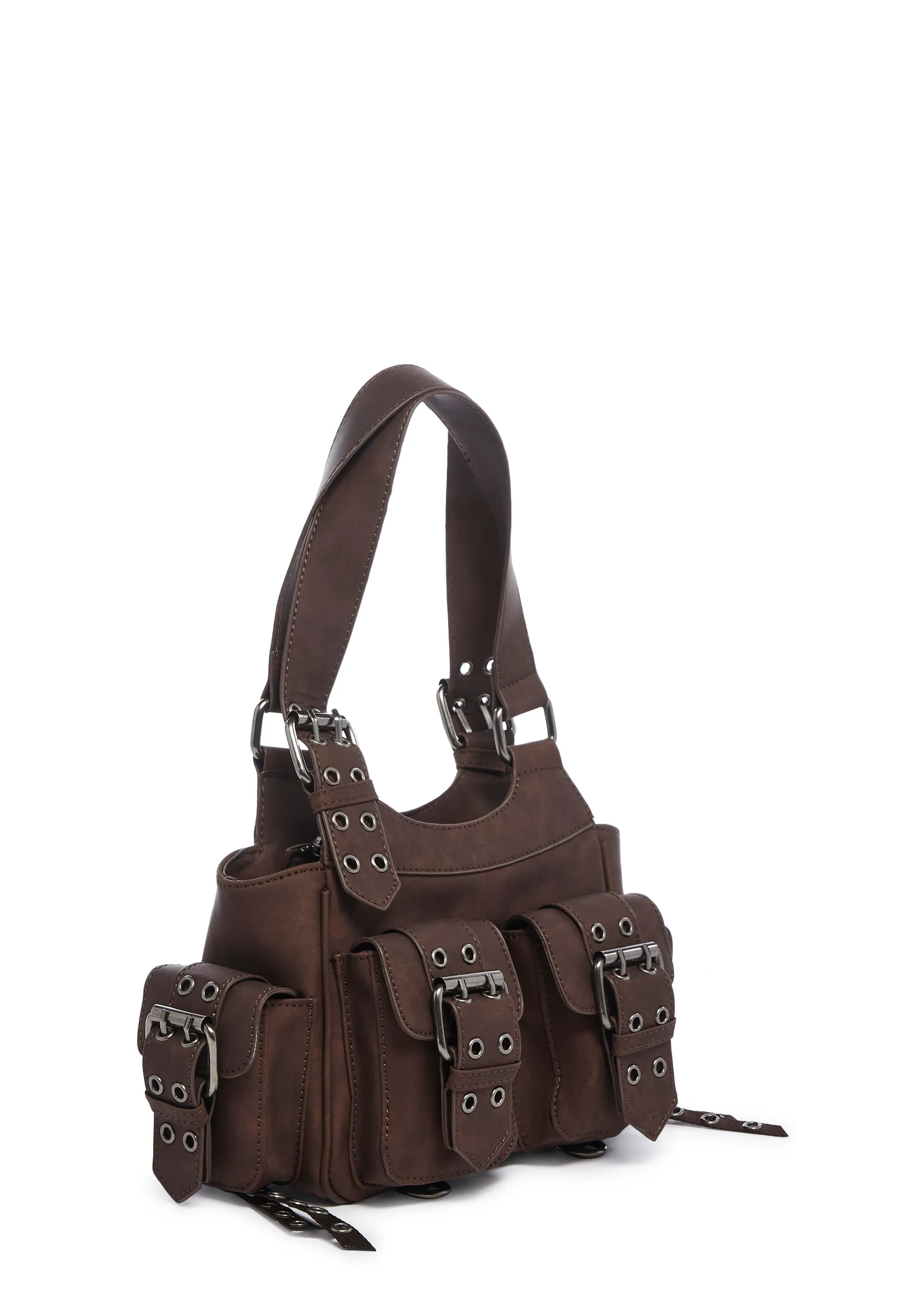 Moto Muse Buckle Handbag - Brown