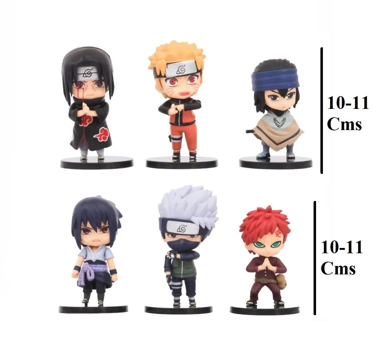 Naruto Chibi Figures (Set of 6) - Set A  Naruto Merchandise for Anime Lovers | Size - 10 cm |