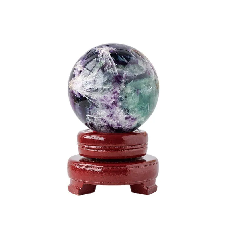 Natural Feather Fluorite Crystal Sphere! Gorgeous!!