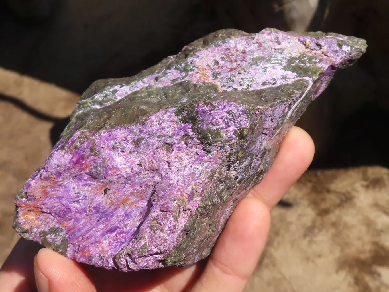 Natural Stichtite & Serpentine Rough Specimens x 4 From Barberton, South Africa