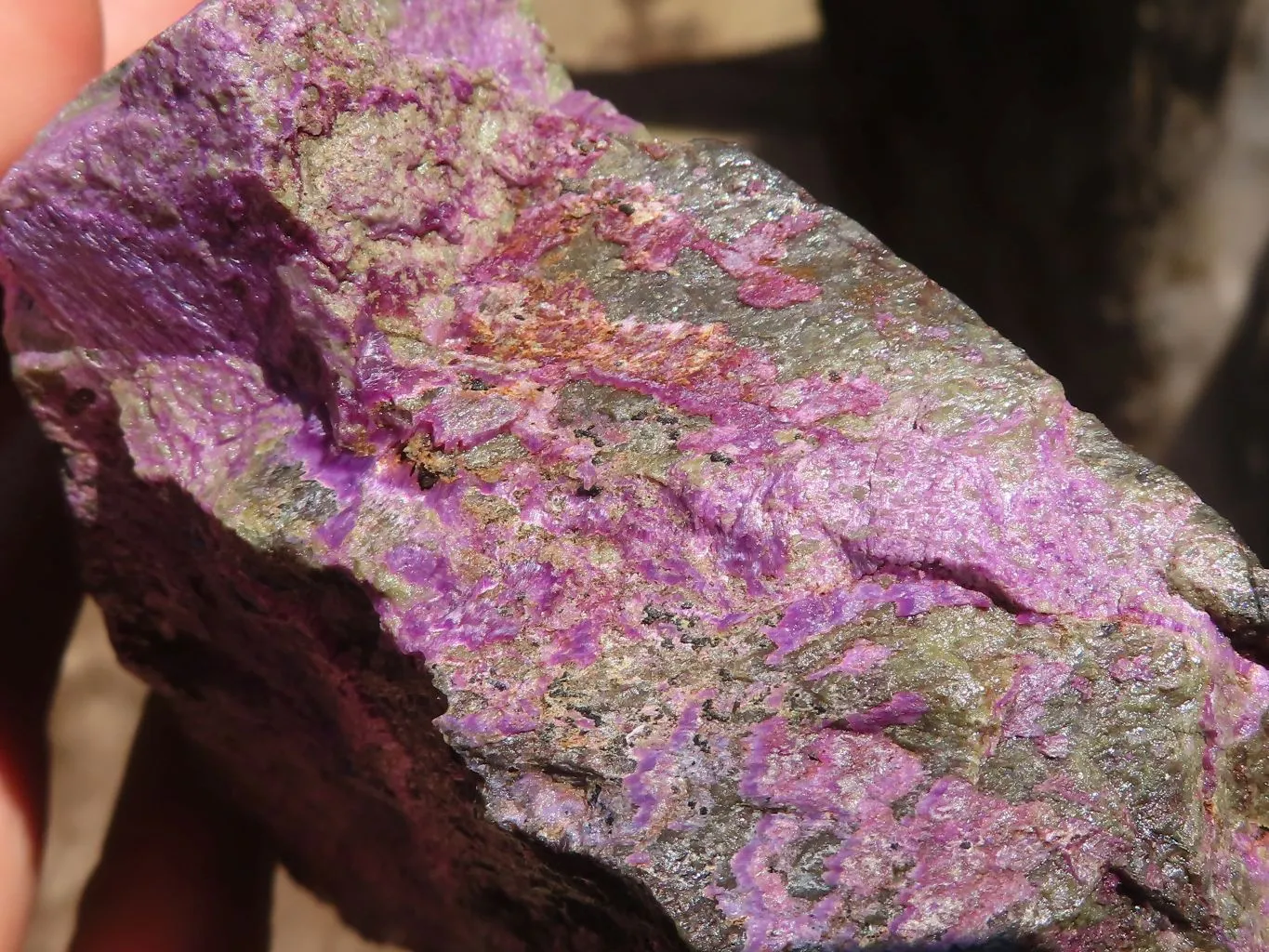 Natural Stichtite & Serpentine Rough Specimens x 4 From Barberton, South Africa