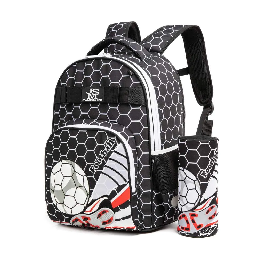 (NET) Football School Bag With Lunch Bag And Pencil Case  Set Of 3 Pcs