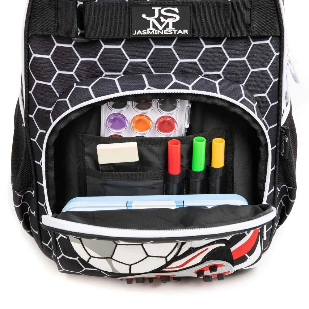 (NET) Football School Bag With Lunch Bag And Pencil Case  Set Of 3 Pcs