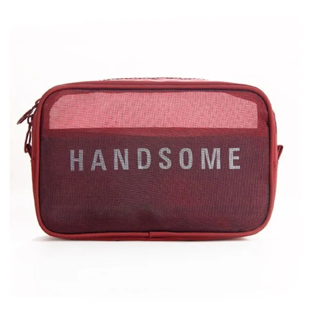 New Travel Storage Bag Mesh Breathable Toiletry Bag Women Men Cosmetic Organizer Portable Makeup Pouch Storage Case