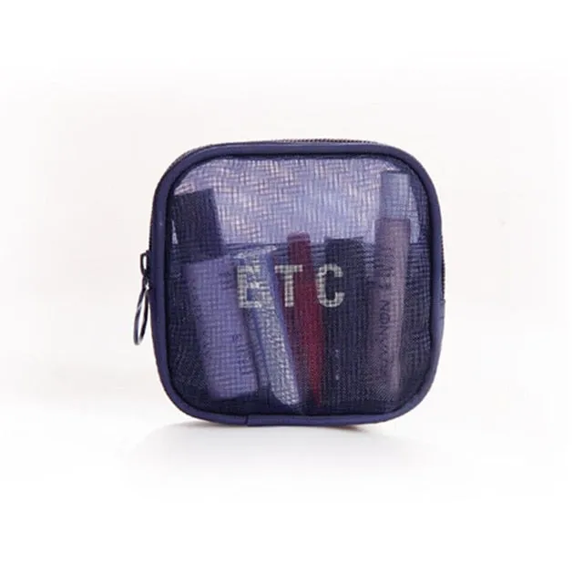 New Travel Storage Bag Mesh Breathable Toiletry Bag Women Men Cosmetic Organizer Portable Makeup Pouch Storage Case