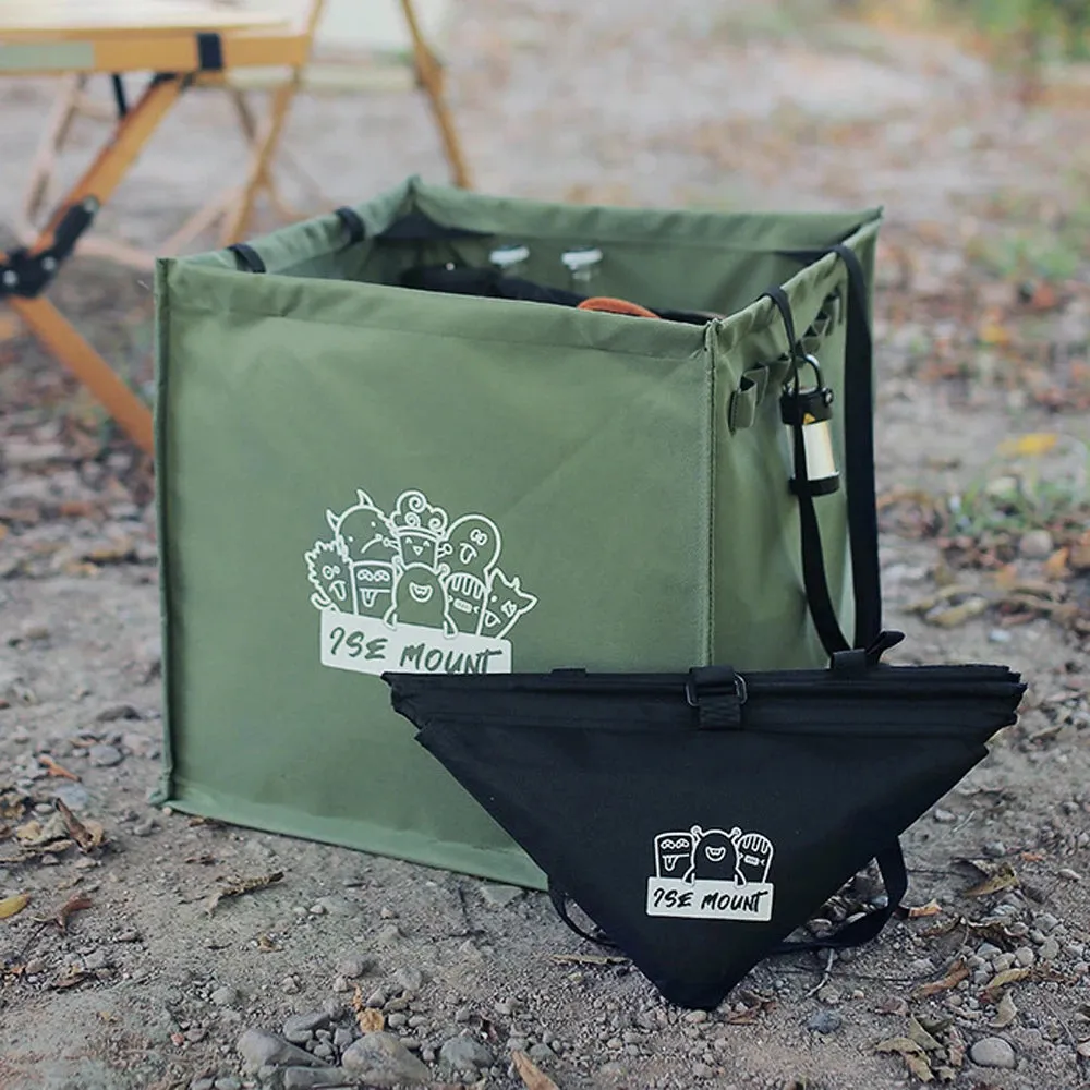 Outdoor Multifunctional Storage Bag Folding Canvas Handbag Camping Hiking Garbage Bin Large Capacity Picnic Storage Bag