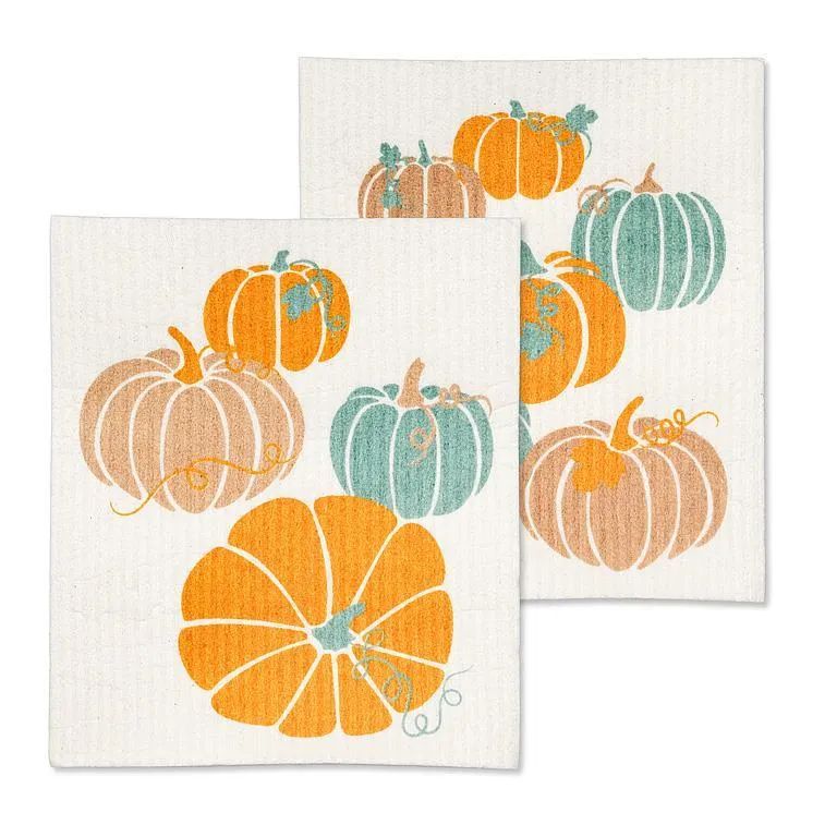 Pastel Pumpkins Swedish Cloths - Set of 2