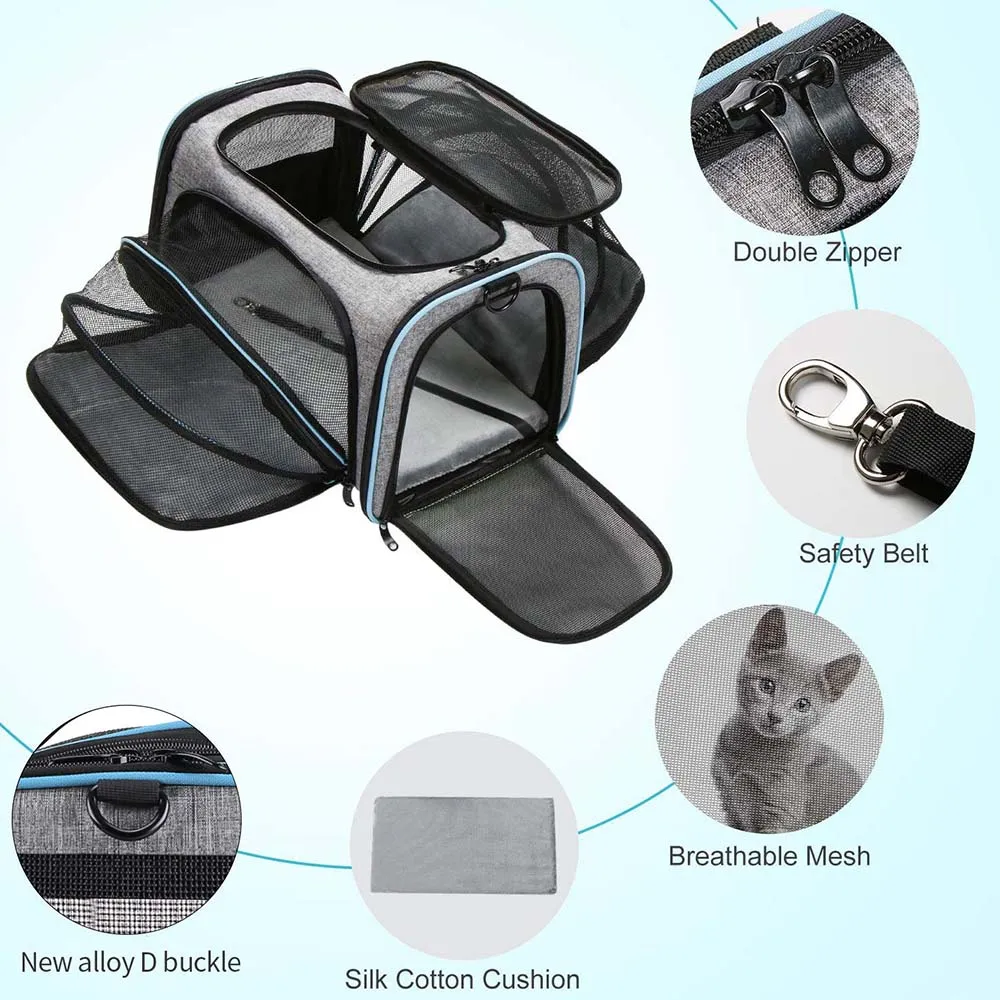 PAWS ASIA Suppliers Linen Luxury Portable Folding Outdoor Expandable Pet Cage Carrier Cat Bag