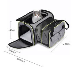 PAWS ASIA Suppliers Linen Luxury Portable Folding Outdoor Expandable Pet Cage Carrier Cat Bag