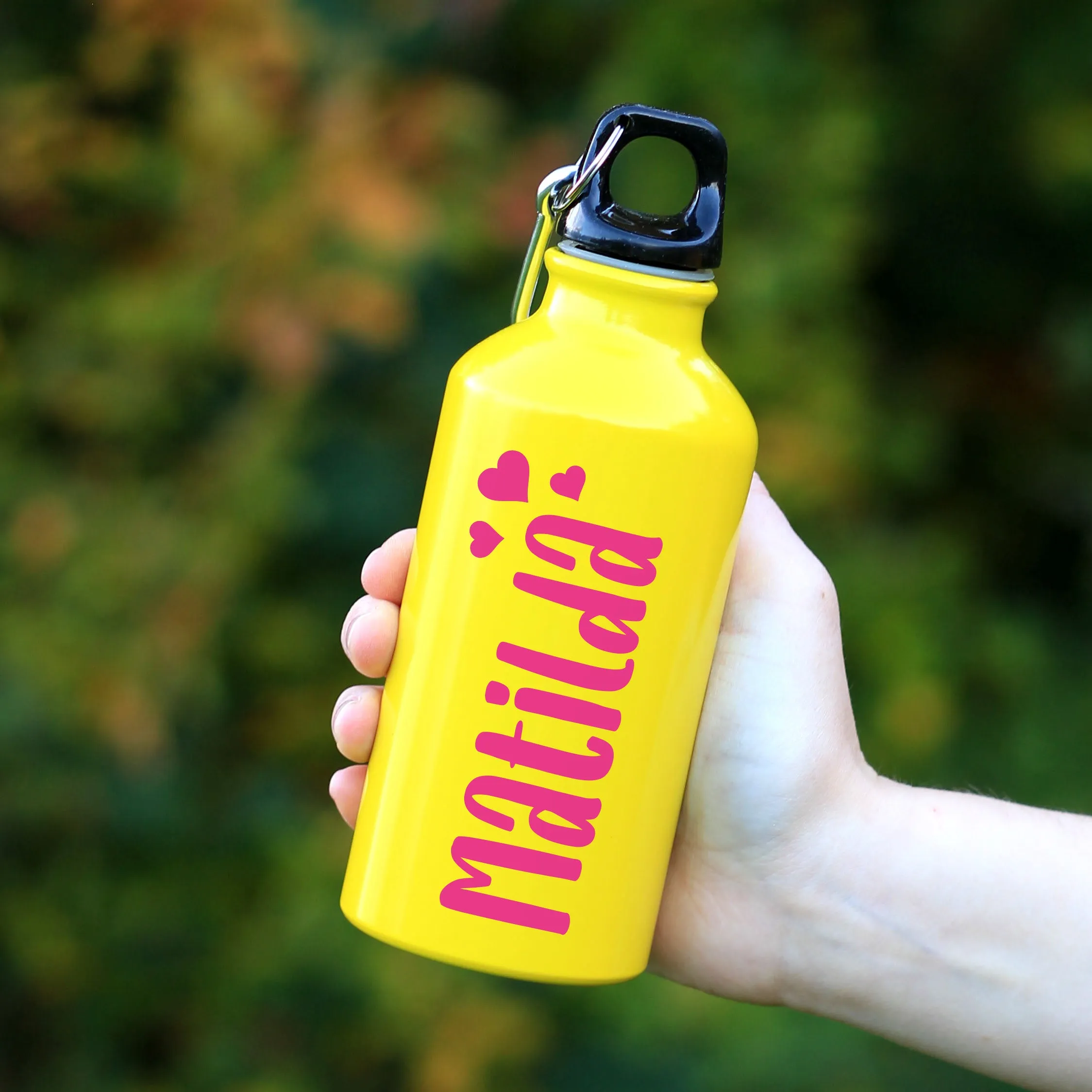 Personalised Kids Water Bottle with Carabiner Clip 400ml