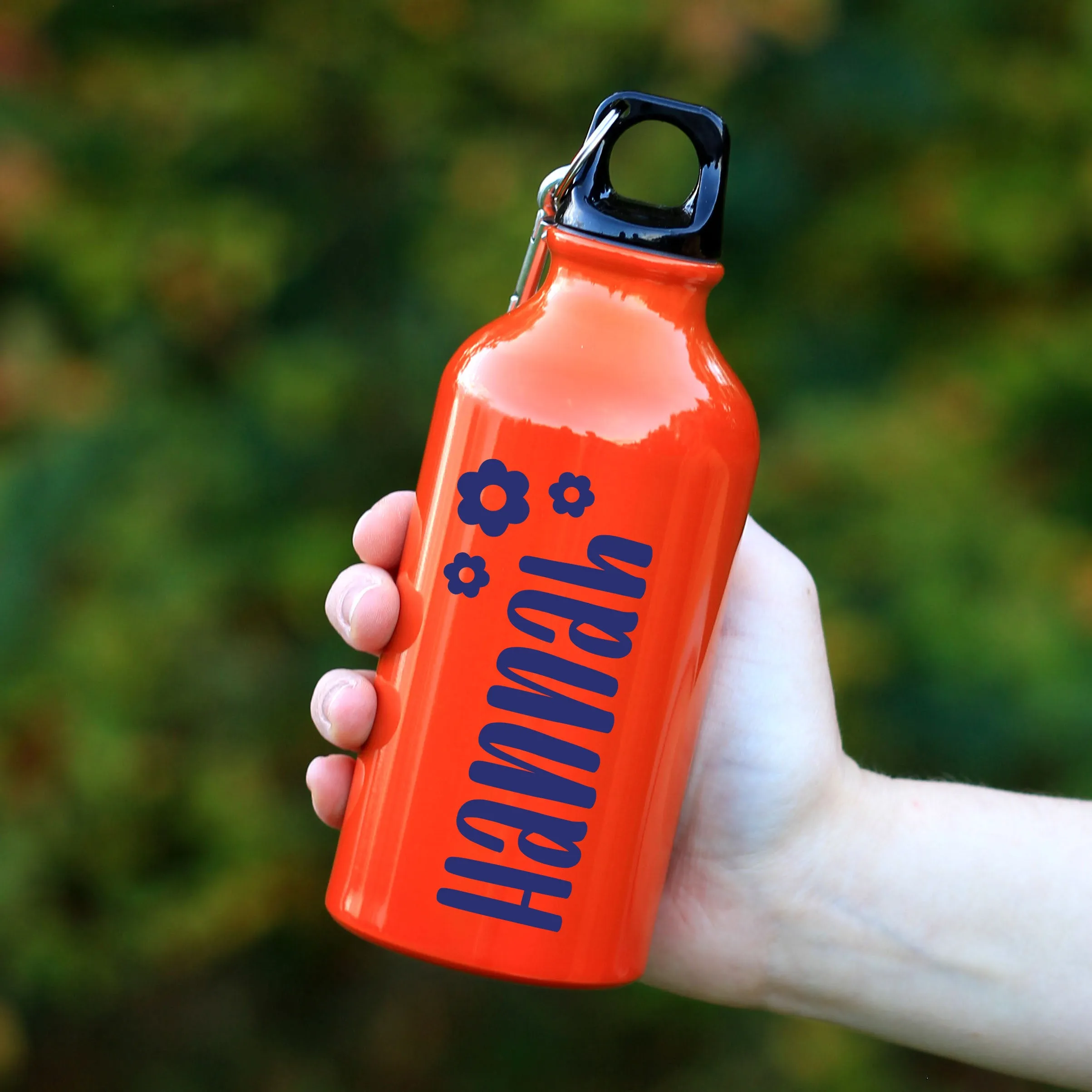 Personalised Kids Water Bottle with Carabiner Clip 400ml