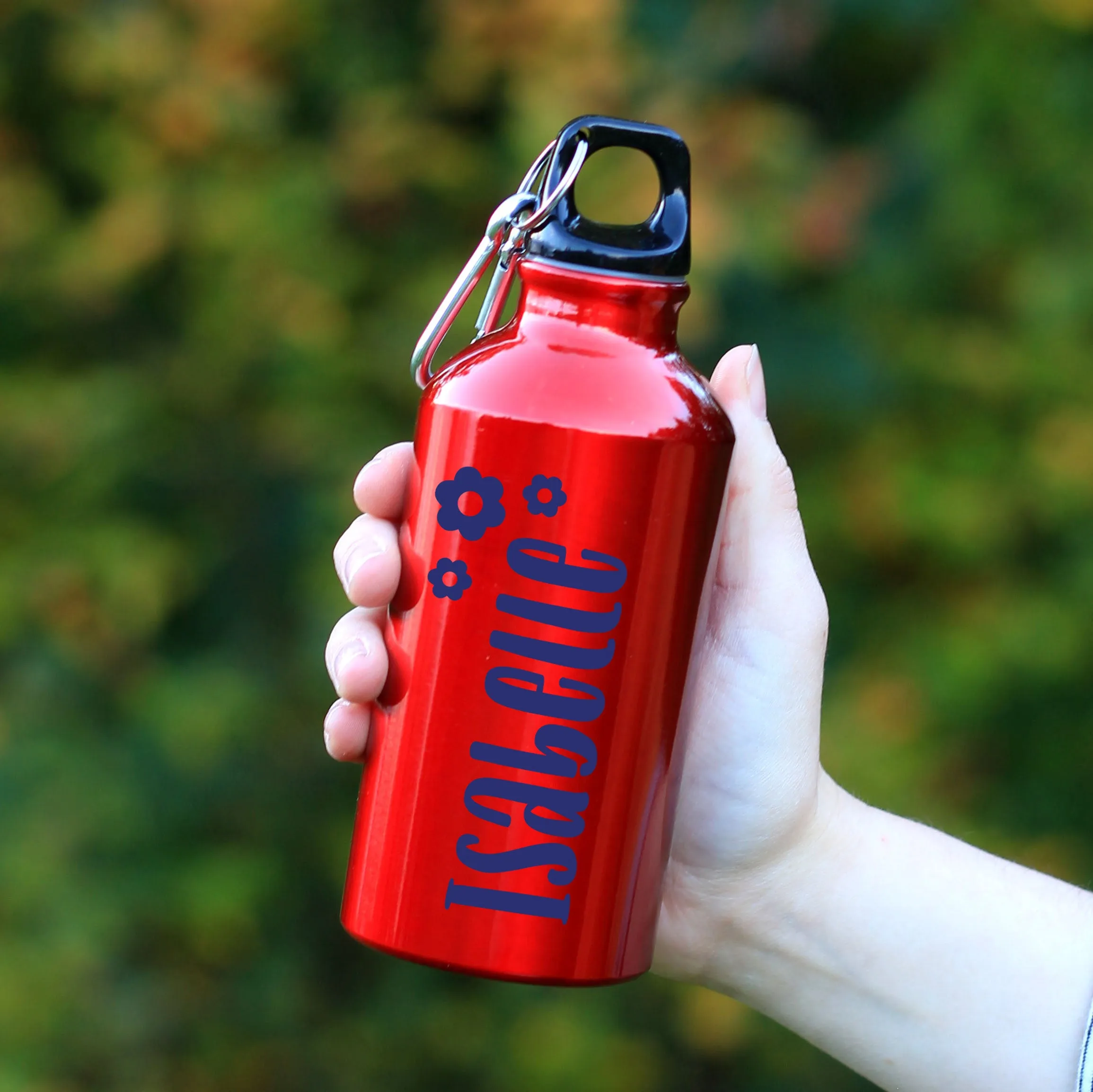 Personalised Kids Water Bottle with Carabiner Clip 400ml