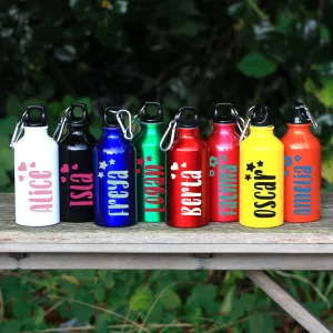 Personalised Kids Water Bottle with Carabiner Clip 400ml