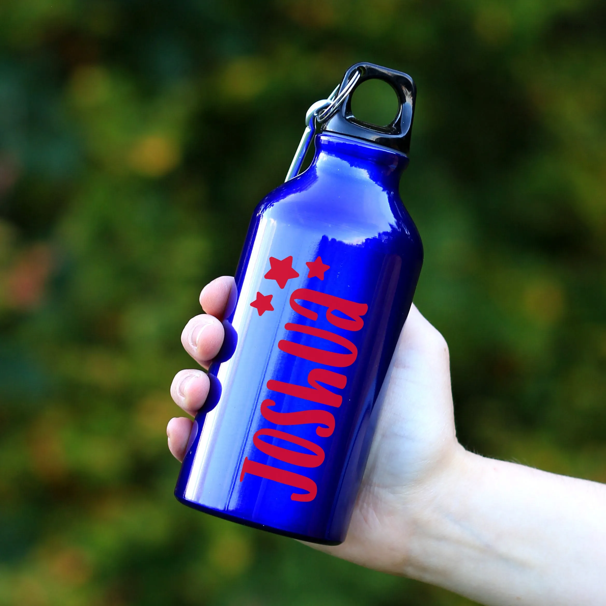 Personalised Kids Water Bottle with Carabiner Clip 400ml