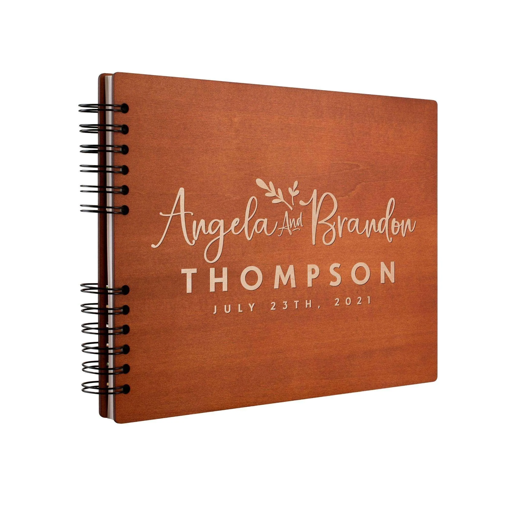 Personalized Wedding Guest Book - Customized Wooden Guest Book , Wedding Gift