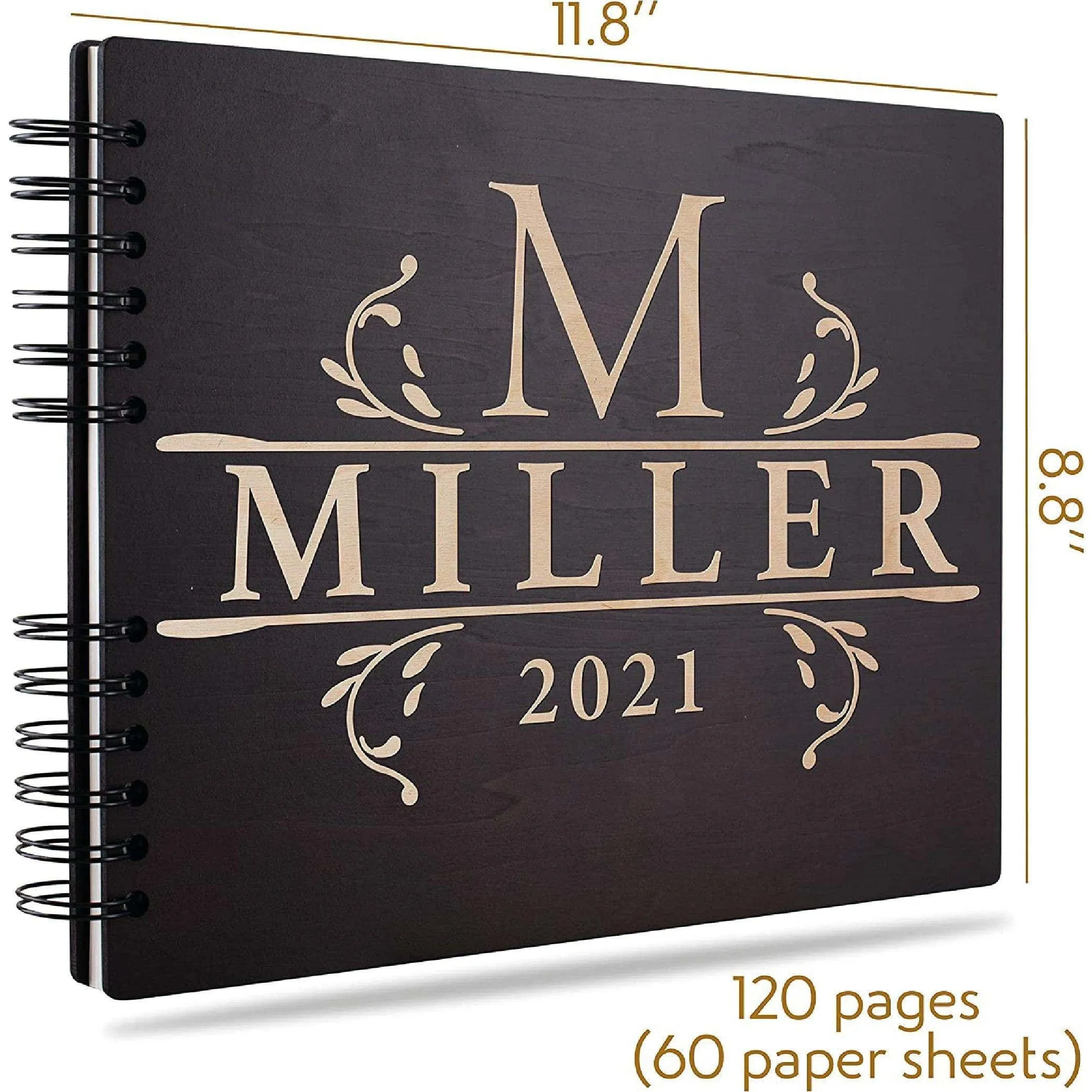 Personalized Wedding Guest Book - Customized Wooden Guest Book , Wedding Gift