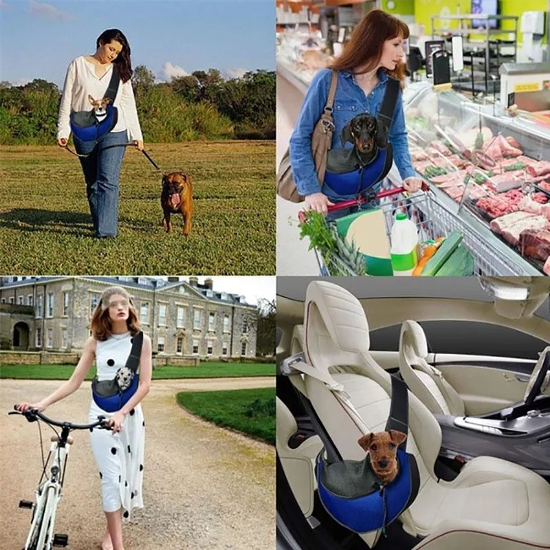 Pet Puppy Dog Carrier Travel Shoulder Bag Mesh Handbag Tote Pouch