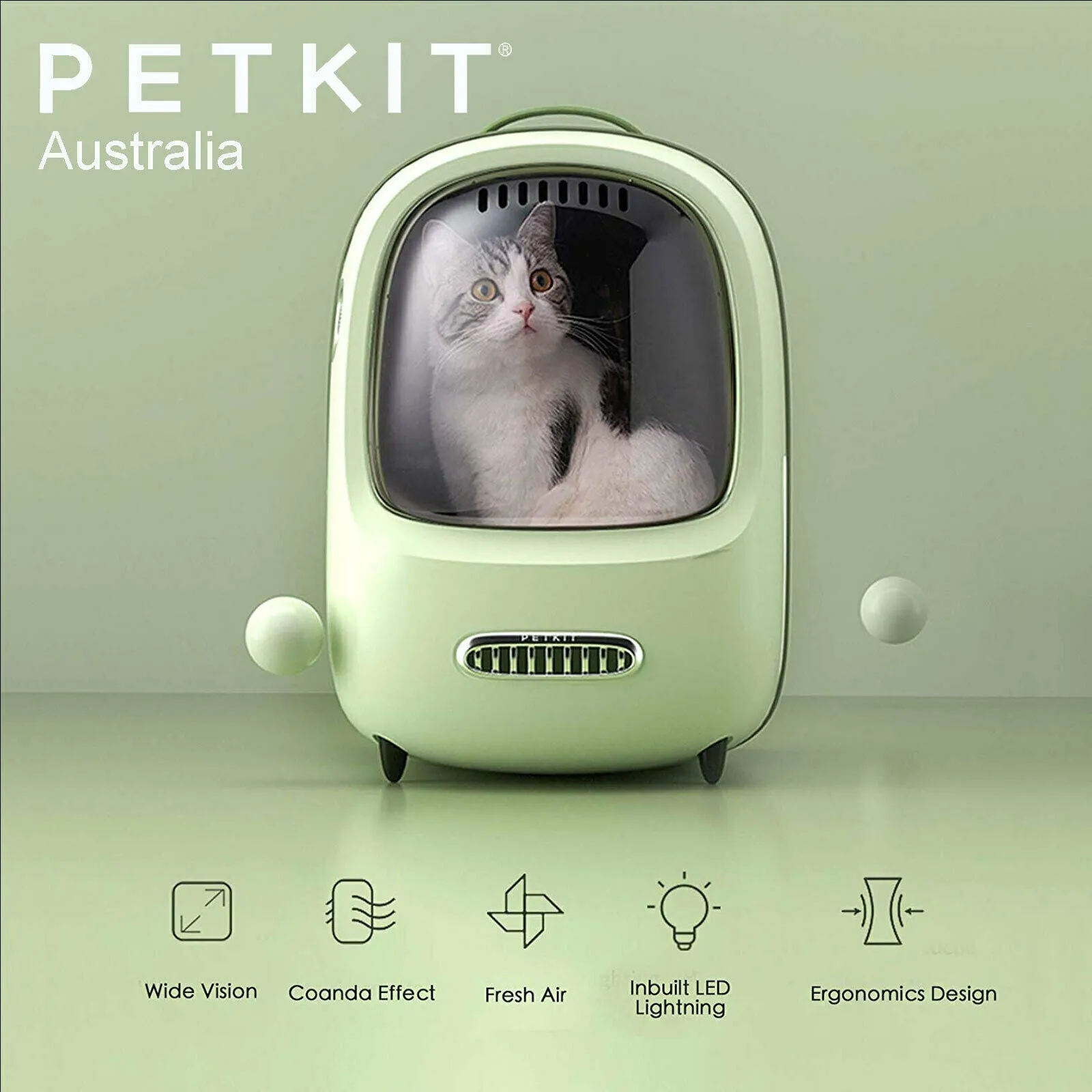 PETKIT Auto Air Fresh Cat Kitten Puppy Lamp Fan Capsule Carrier Backpack Travel