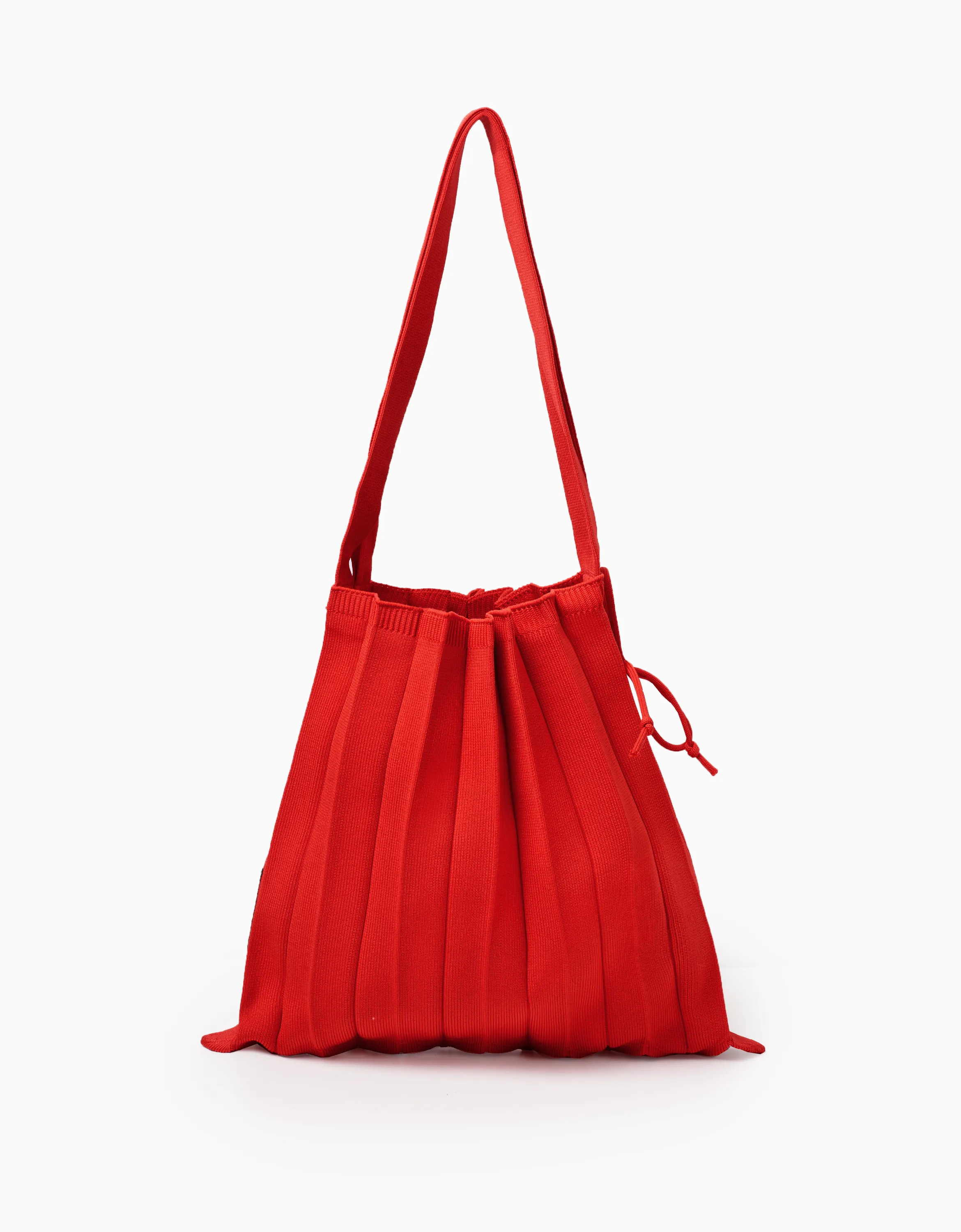 Pleated Knit Foldable Tote Bag