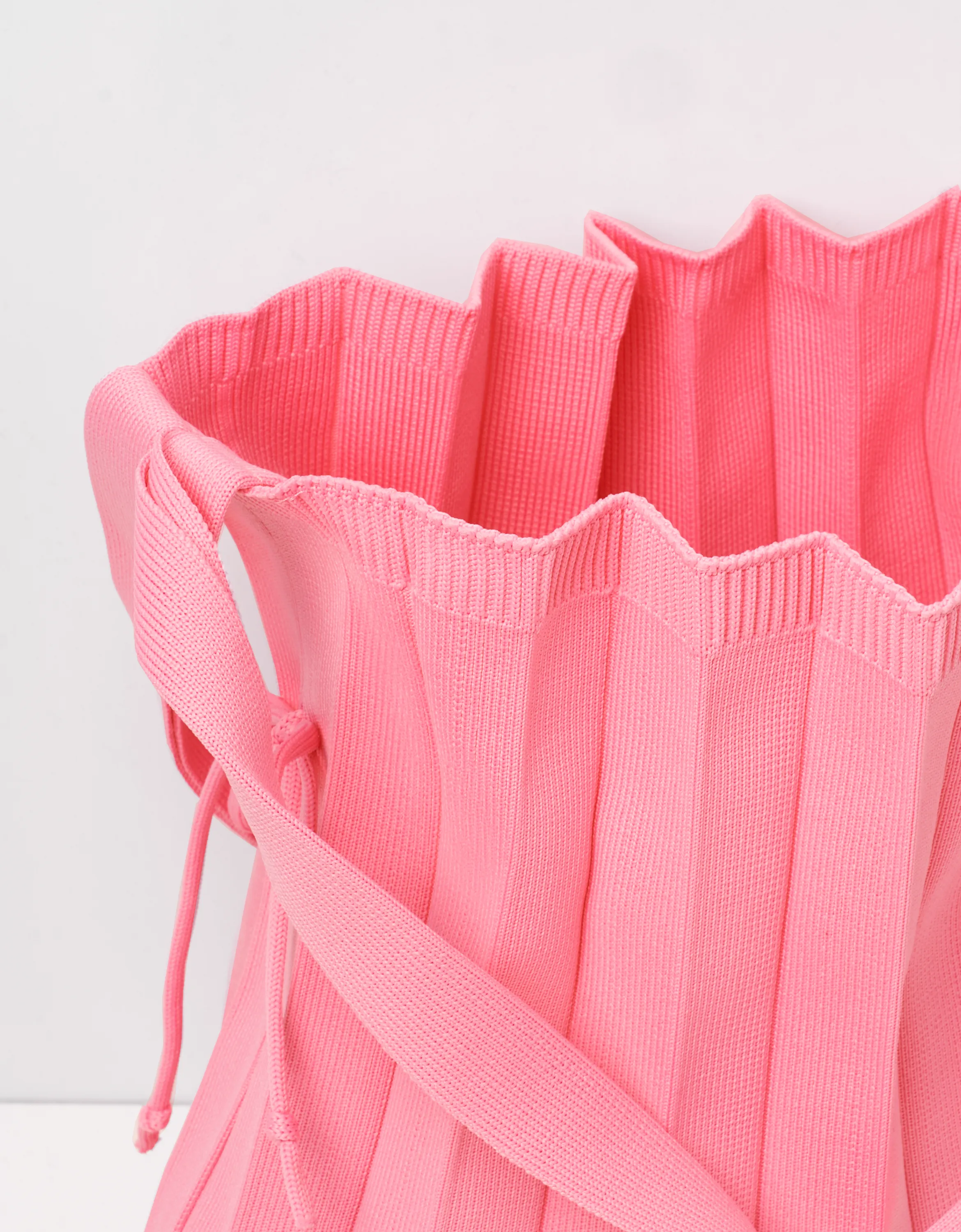 Pleated Knit Foldable Tote Bag