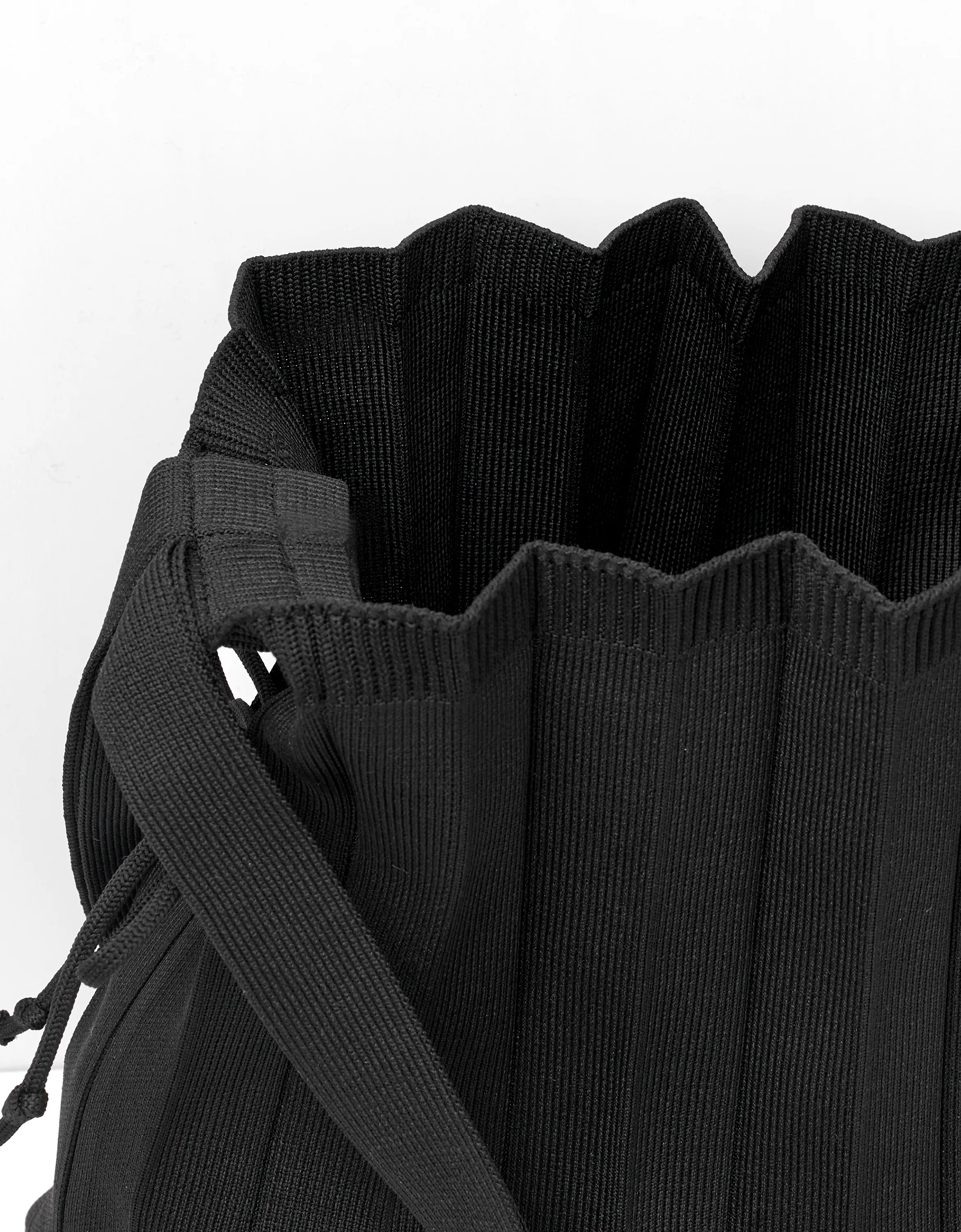 Pleated Knit Foldable Tote Bag