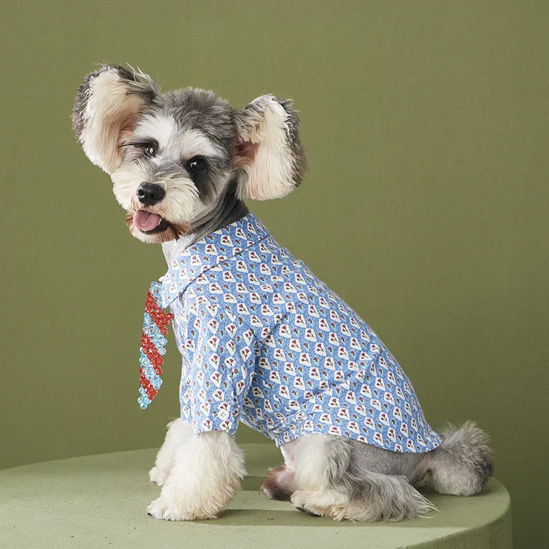 Plush Flower Dog Shirt - Lightweight & Stylish Outfit for Pets