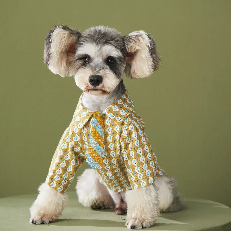 Plush Flower Dog Shirt - Lightweight & Stylish Outfit for Pets