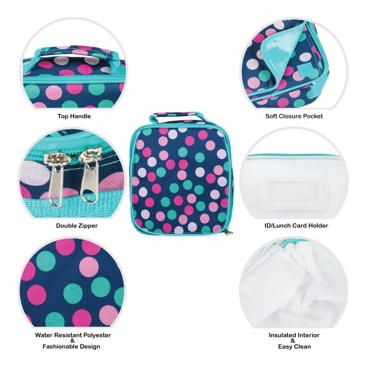 Polka Dot Pattern Backpack & Lunchbag Set