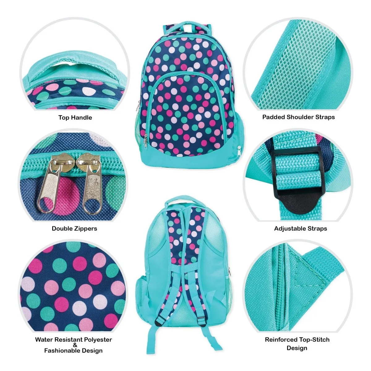 Polka Dot Pattern Backpack & Lunchbag Set