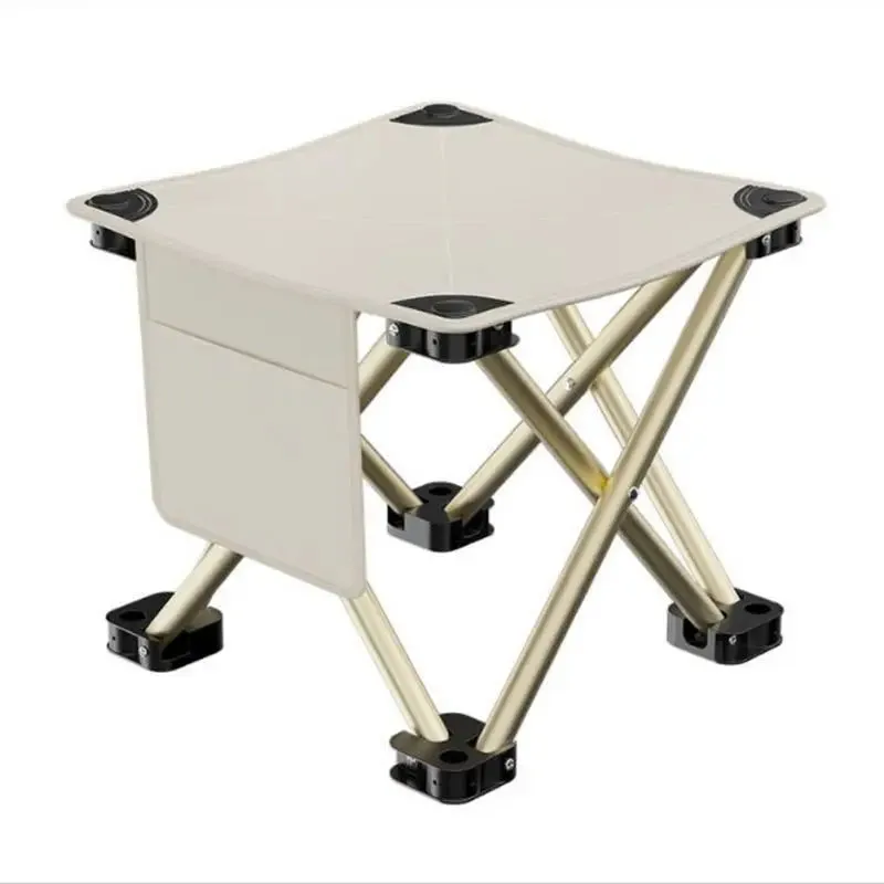 Portable Folding Camping Stool with Large Storage Bag, Carbon Steel Frame