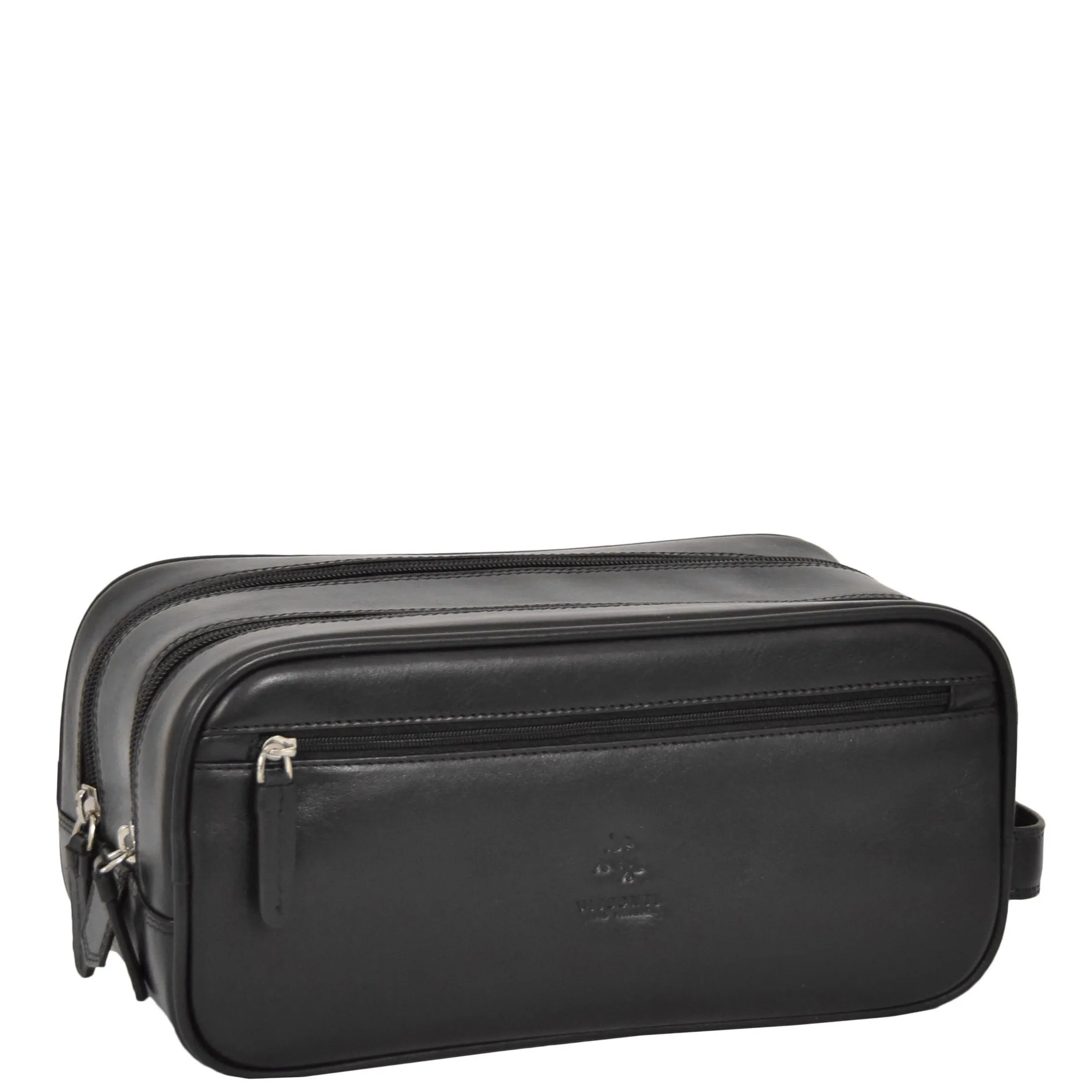 Premium Leather Wash Bag Harry Black