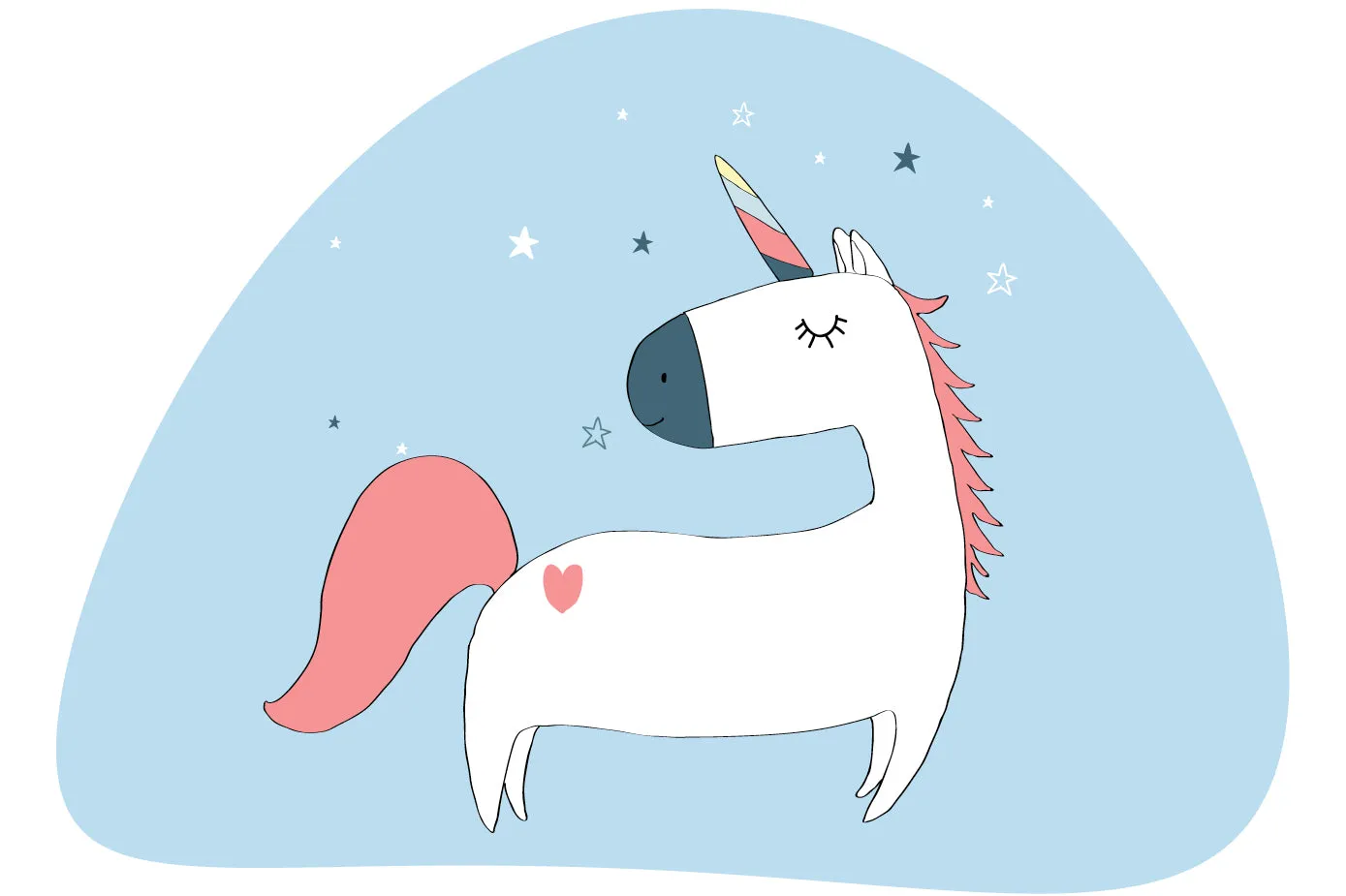 "Friendly unicorn" wall sticker