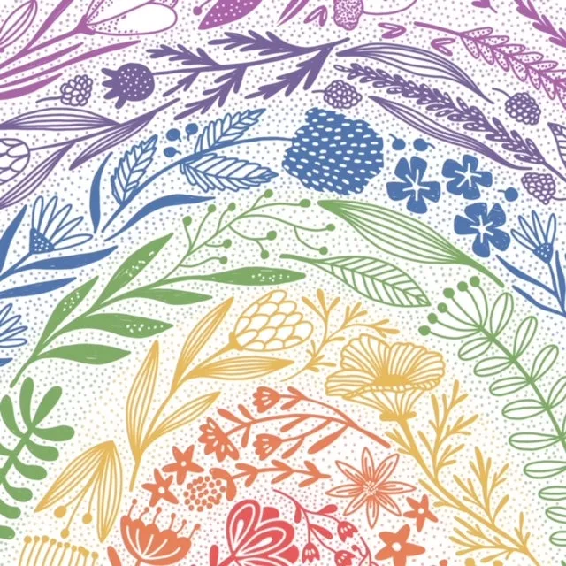 Rainbow Botanical Sticker