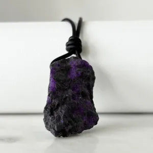 Raw Sugilite Gemstone Pendant - Unique OOAK Piece