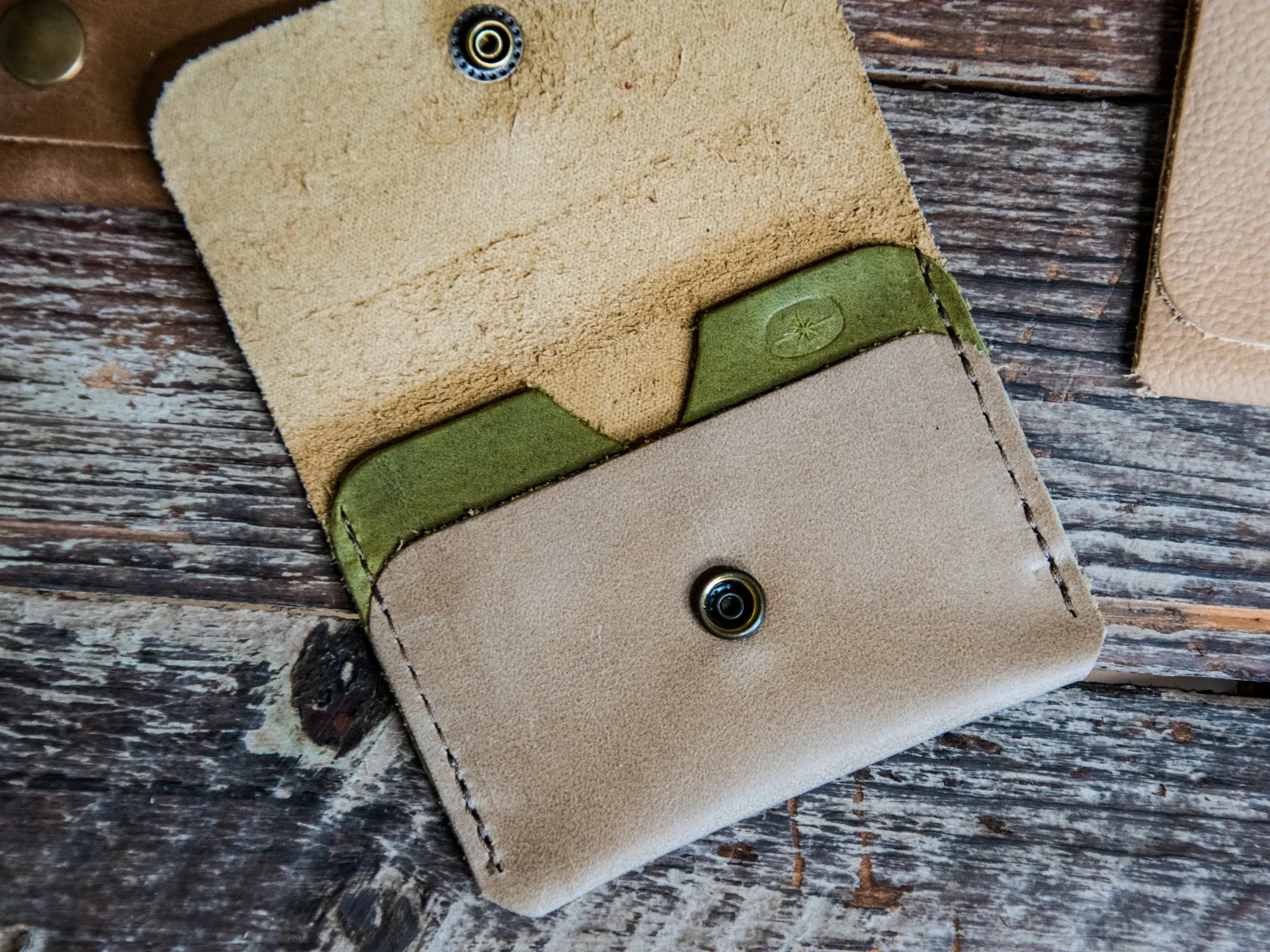 Ready to ship | Leather Card Wallet | Two-tone Wallet | Card Holder | one of a kind | multi