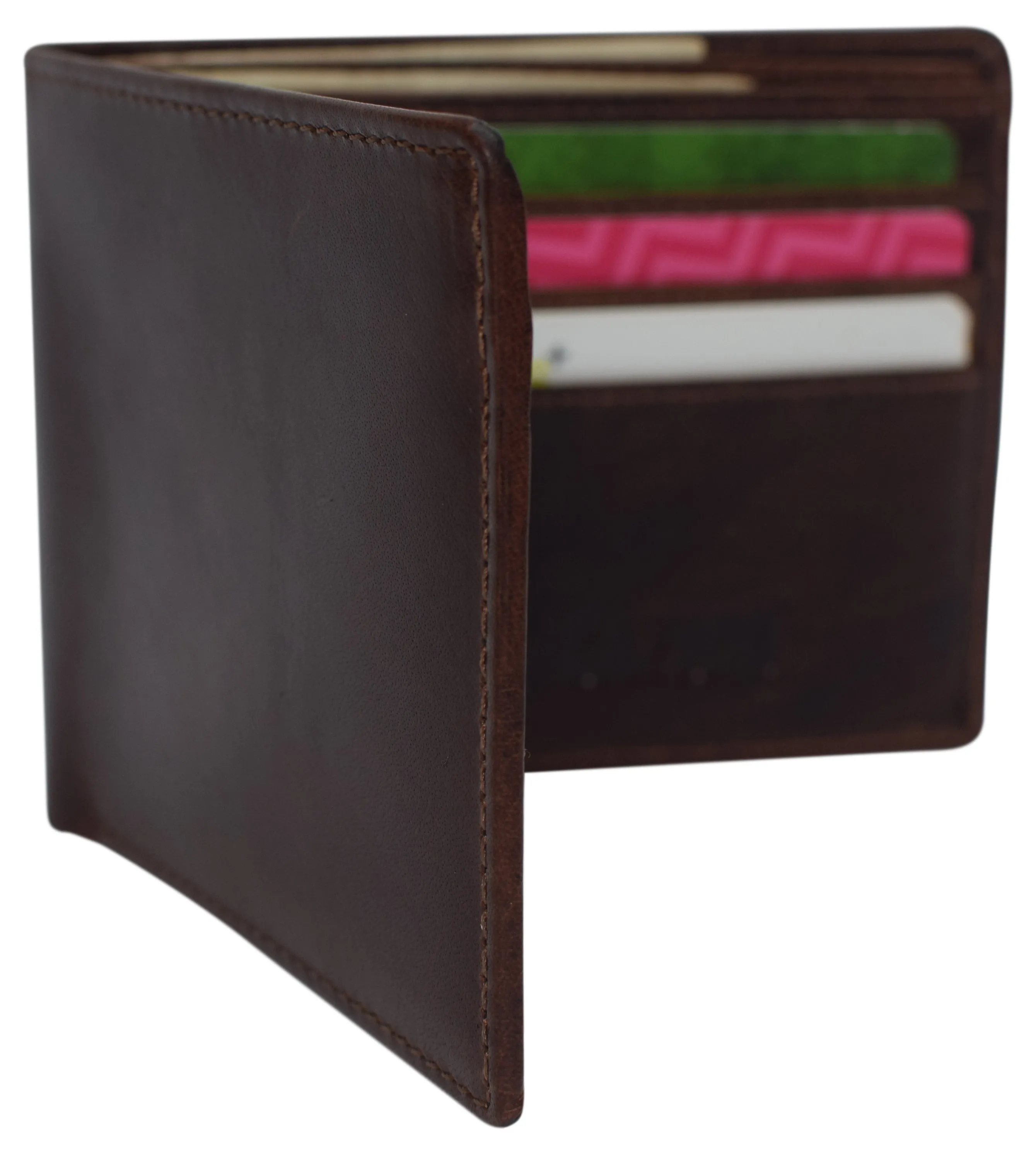 Real Leather Mens Slim Bifold Wallet RFID Blocking Front Pocket Wallets for Men