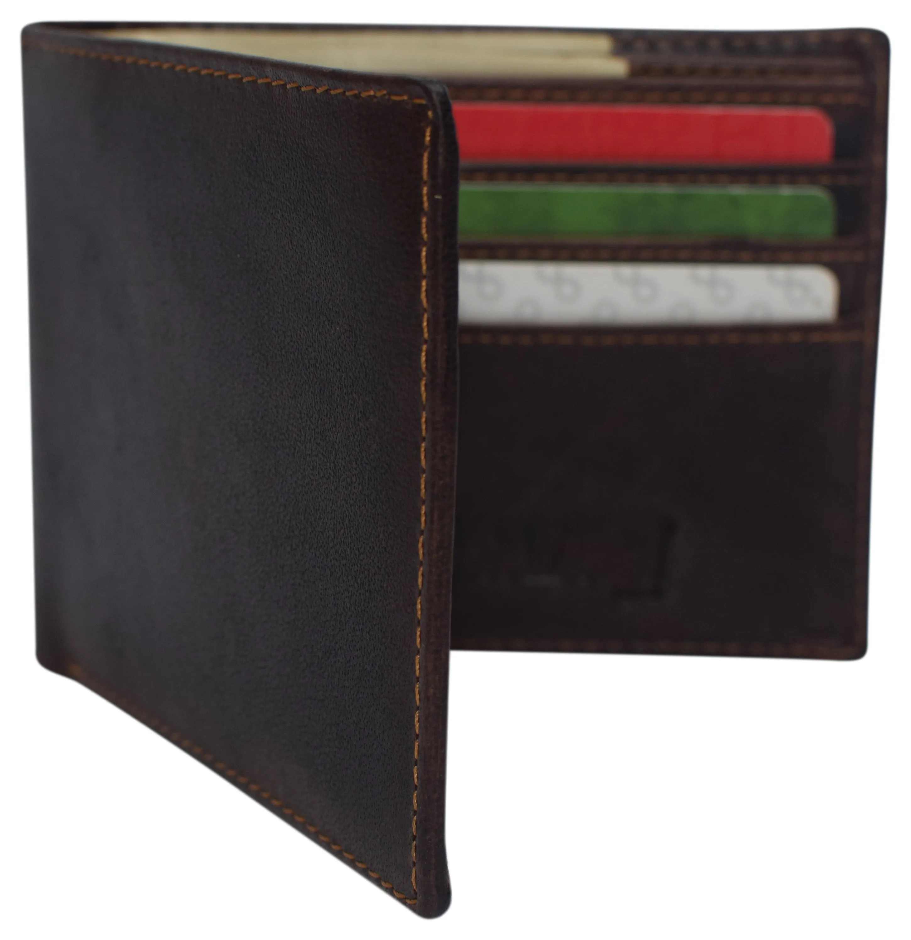 Real Leather Mens Slim Bifold Wallet RFID Blocking Front Pocket Wallets for Men