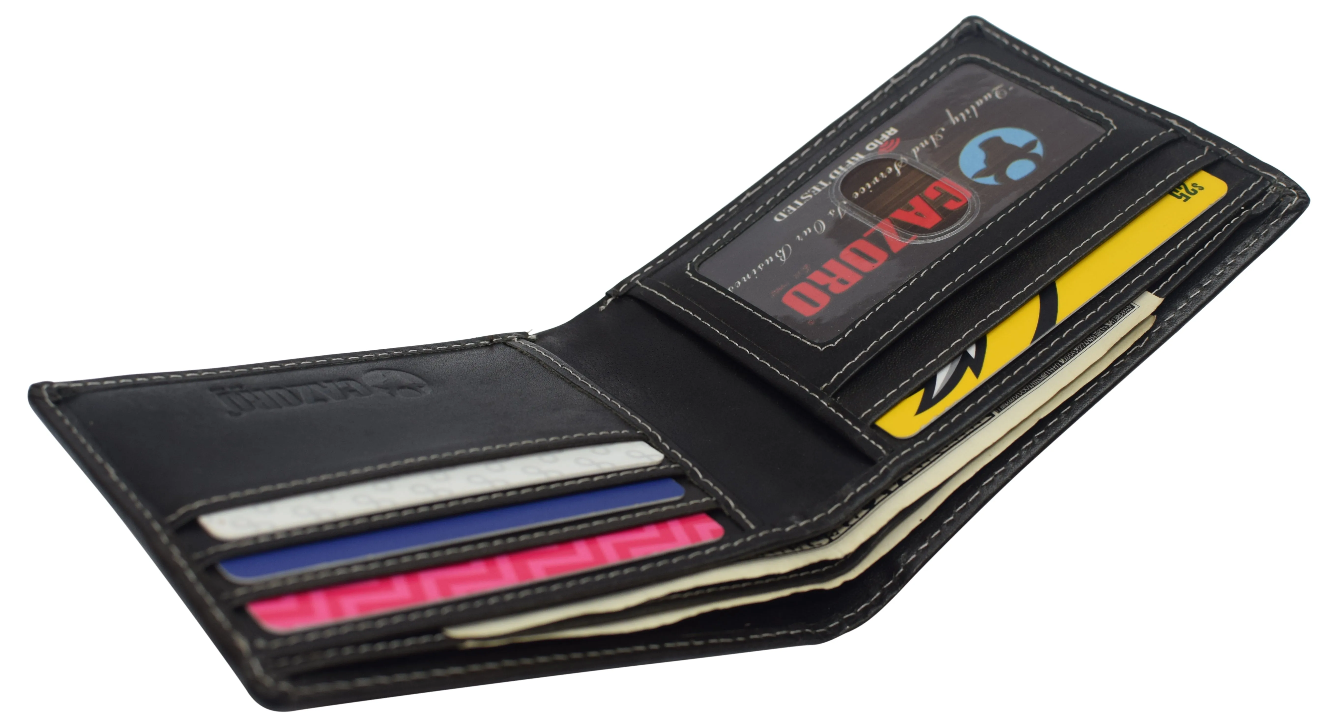 Real Leather Mens Slim Bifold Wallet RFID Blocking Front Pocket Wallets for Men