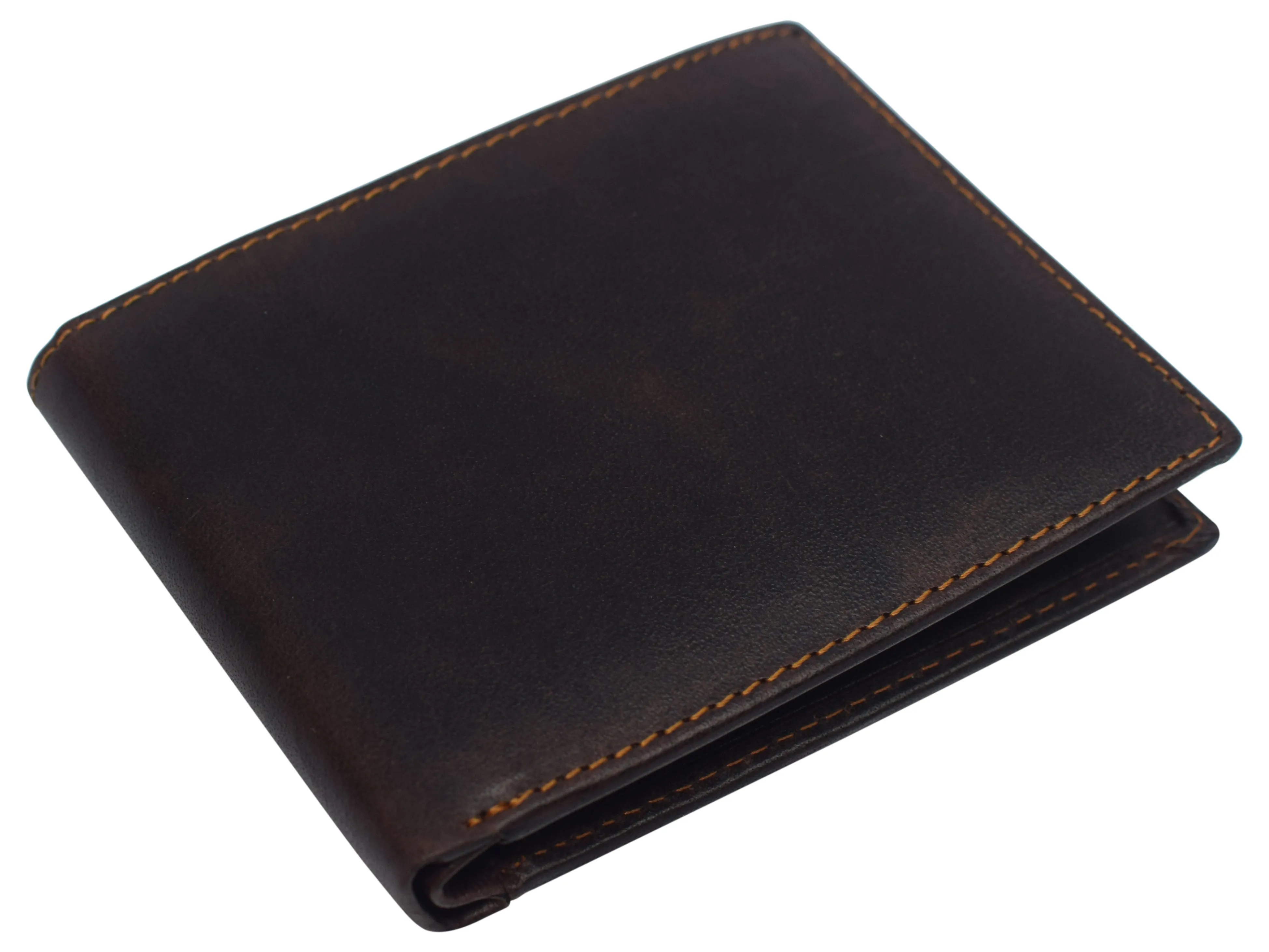 Real Leather Mens Slim Bifold Wallet RFID Blocking Front Pocket Wallets for Men