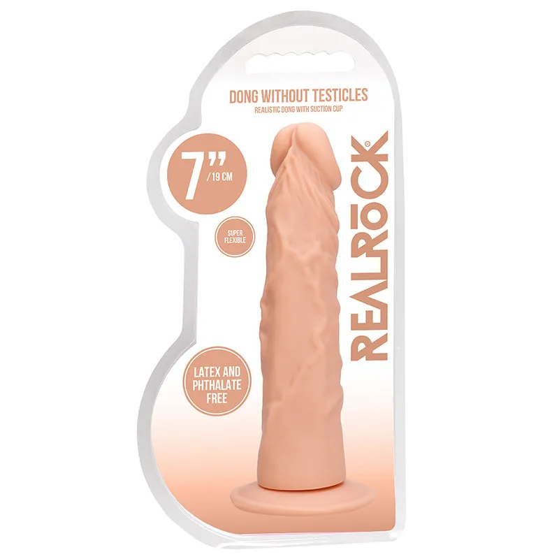 RealRock Realistic 7 in. Dildo With Suction Cup Beige