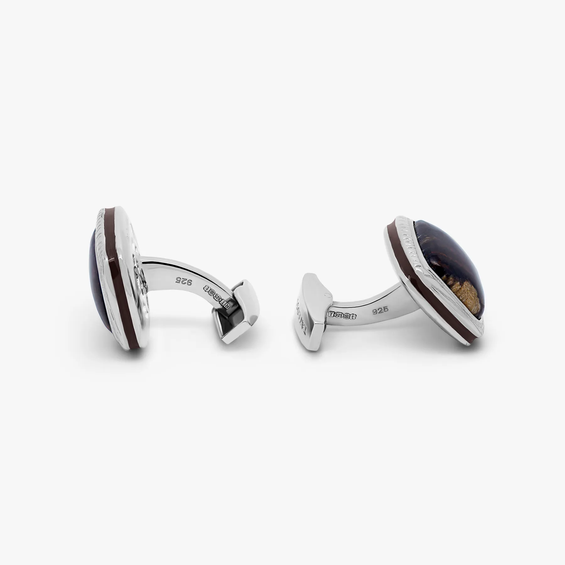 Red Oak Wood Cufflinks In Sterling Silver (Limited Edition)