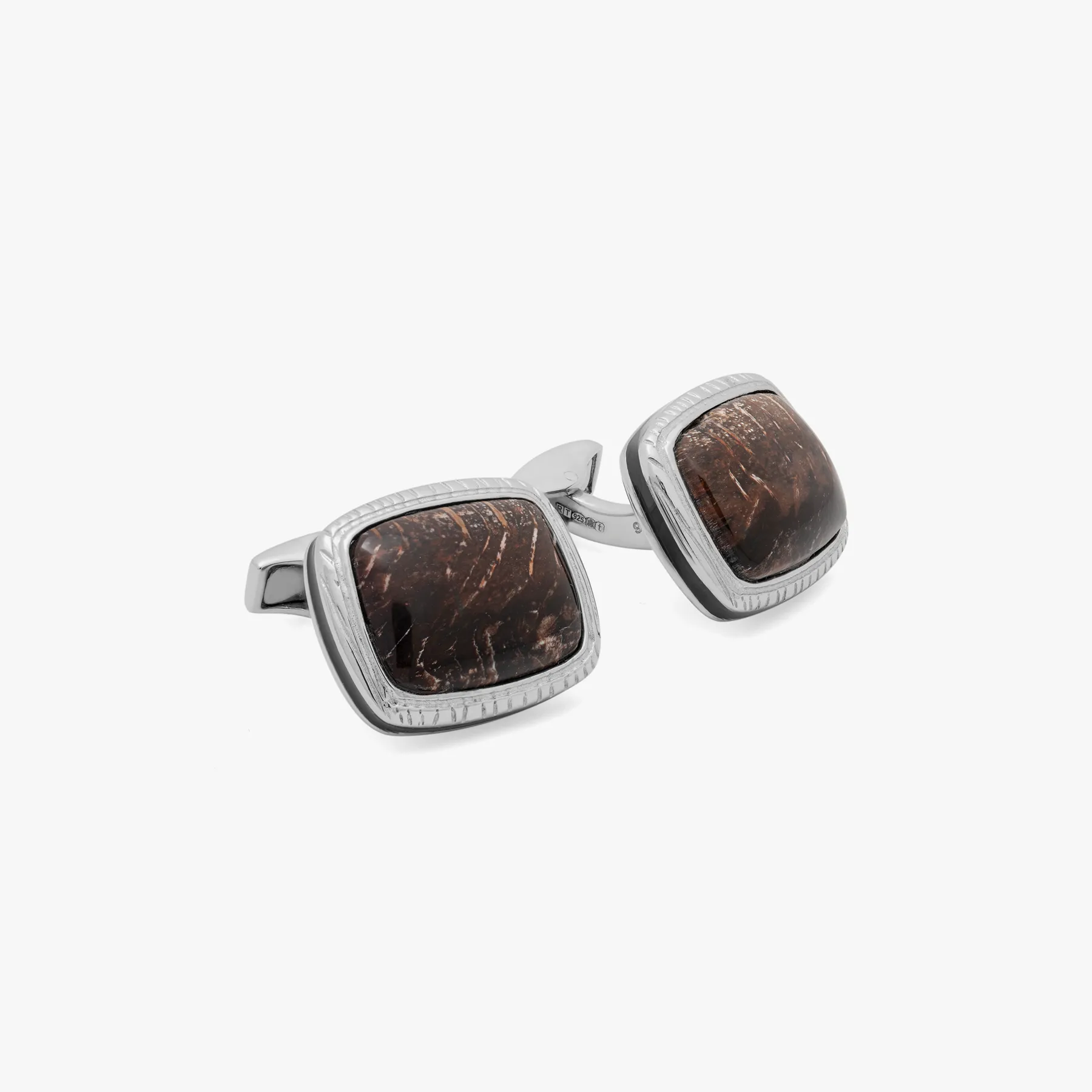 Red Oak Wood Cufflinks In Sterling Silver (Limited Edition)