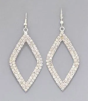 Rhinestone Diamond Shaped Hook Earrings