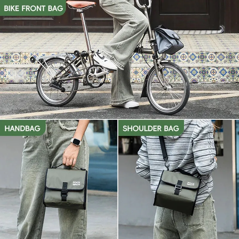 ROCKBROS Foldable Insulated Bike Handlebar Bag 4-7L Adjustable Capacity for Brompton Folding Bikes